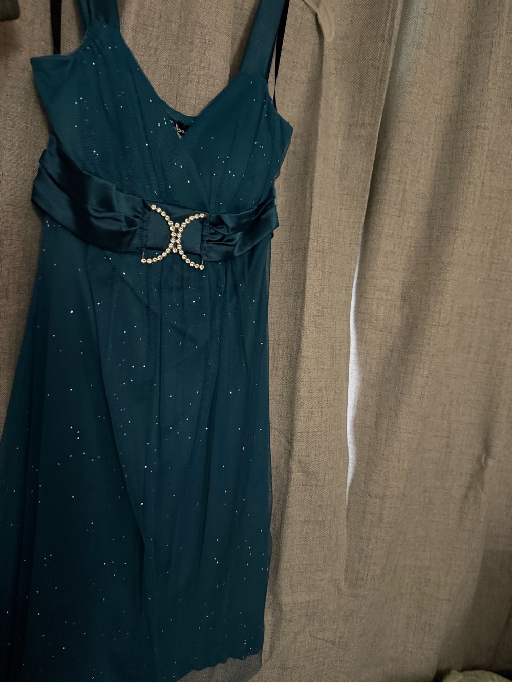 Taboo Teal  Cocktail Dress with Sliver Buckle